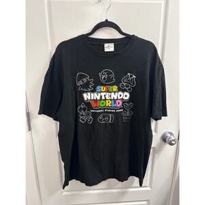 Universal Studios Japan Super Nintendo World Graphic T-Shirt Mens XL Black Mario